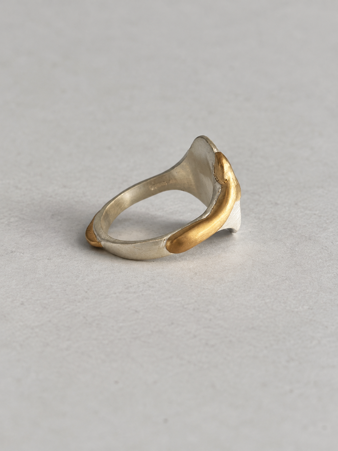 01. Brushed Dripping Signet Ring
