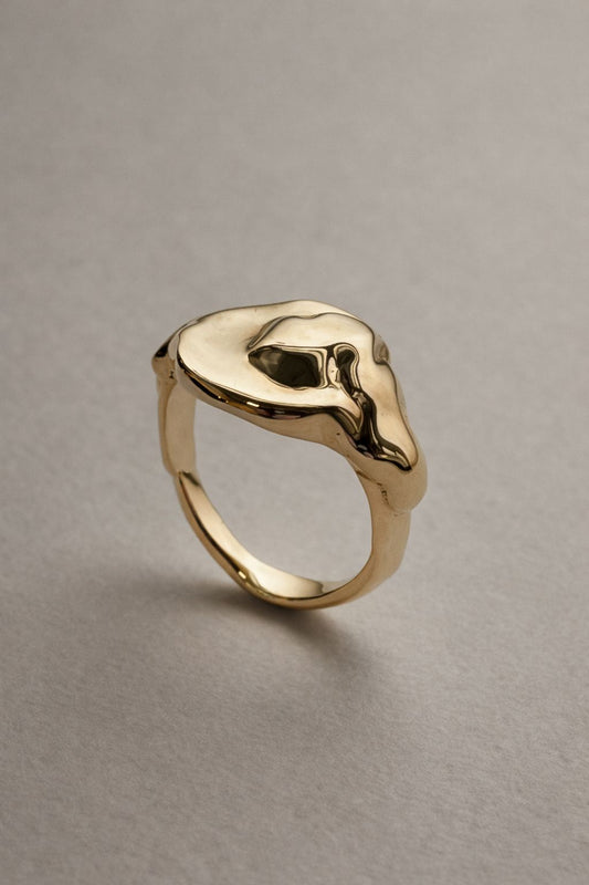 04.  Molten Gold Signet Ring