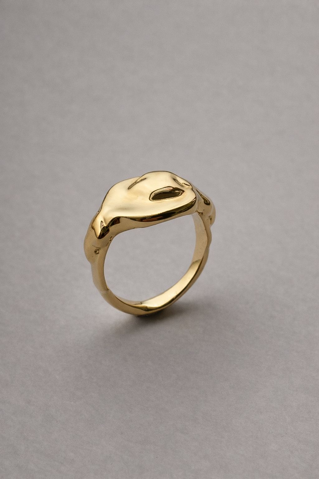 04.  Molten Gold Signet Ring