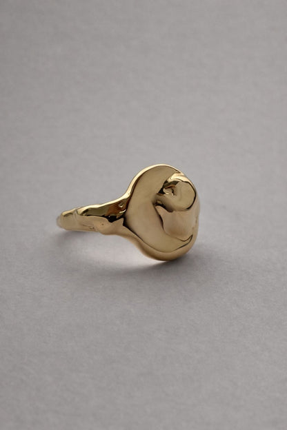 04.  Molten Gold Signet Ring