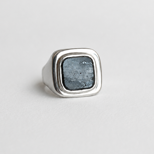 12. Larvakite signet ring